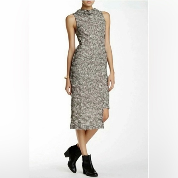 Free People Dresses & Skirts - Free People Cora Asymmetrical Jacquard maxi dress large EUC